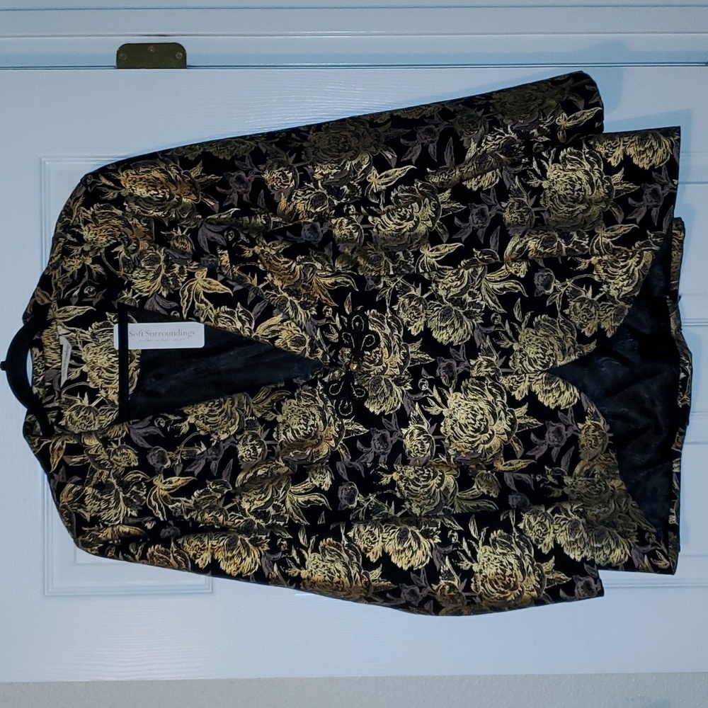 Soft Surroundings Moonstruck Black and Gold Jacket Size Large - Picture 1 of 8
